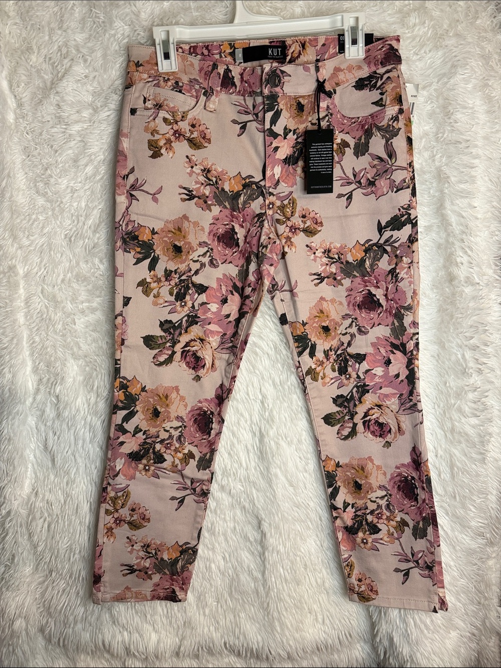 Kut from the Kloth Blush Pink Floral Skinny Jeans